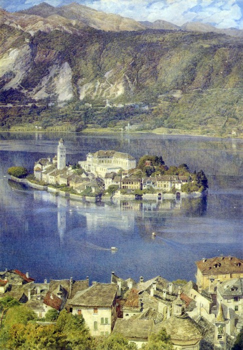 Эдвард Джон Пойнтер (английский, 1836-1919) Isola San Giulio, Lago d'Orta . Watercolor with bodycolor and scraping out on wove paper (485x700, 140Kb)