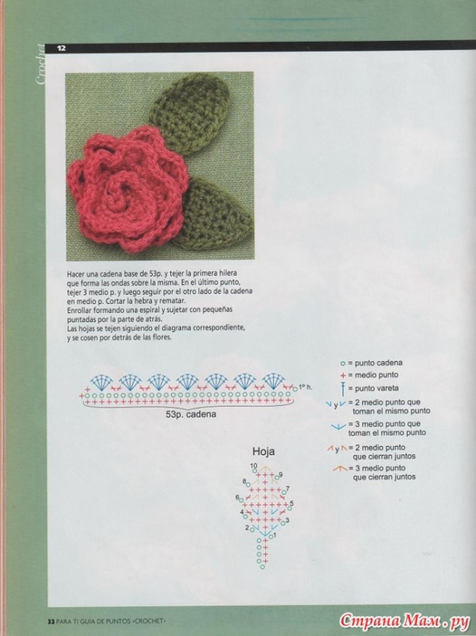 Para Ti журнал цветы крючком (8) (523x700, 194Kb)
