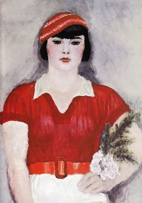 Девушка с букетом. 1933 (490x700, 99Kb)