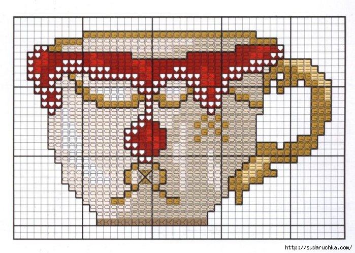 Схема вышивки «чашки» (№) - Вышивка крестом