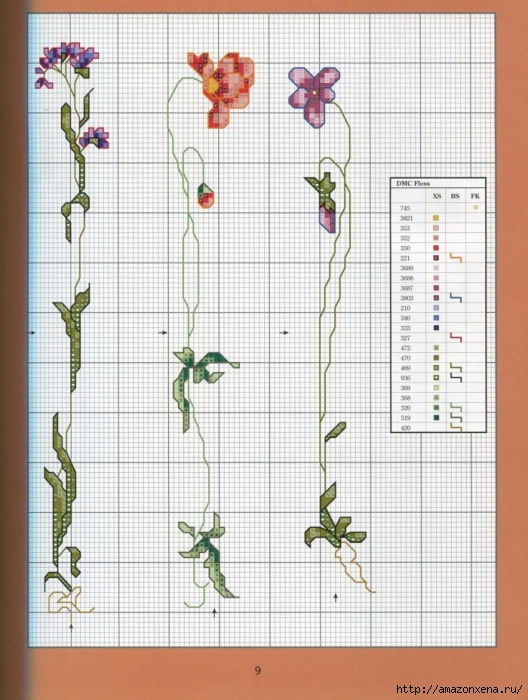 Отличный журнал вышивки Marie Barber - Cross-Stitch Florals (3) (528x700, 280Kb)