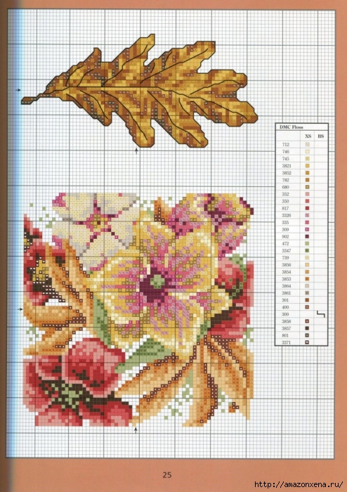 Отличный журнал вышивки Marie Barber - Cross-Stitch Florals (19) (494x700, 310Kb)