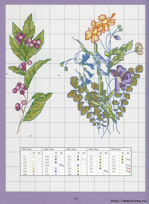 Отличный журнал вышивки Marie Barber - Cross-Stitch Florals (38) (513x700, 302Kb)