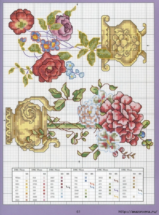 Отличный журнал вышивки Marie Barber - Cross-Stitch Florals (55) (518x700, 350Kb)