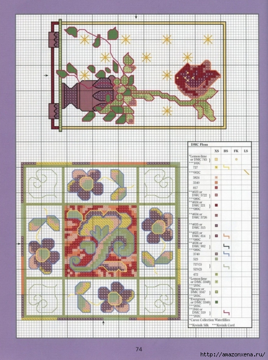 Отличный журнал вышивки Marie Barber - Cross-Stitch Florals (68) (522x700, 320Kb)