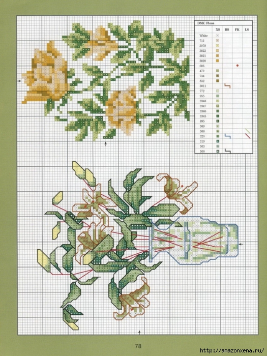 Отличный журнал вышивки Marie Barber - Cross-Stitch Florals (72) (525x700, 326Kb)