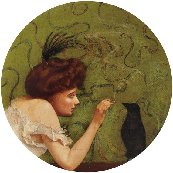 Woman with Crow (570x570, 221Kb)