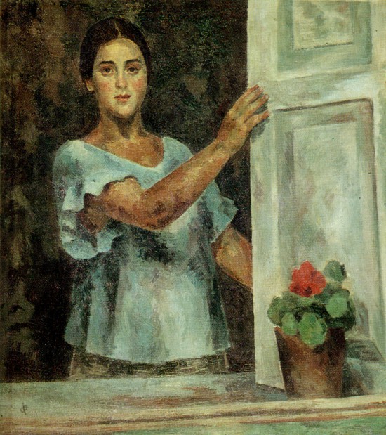 Девушка у окна (Р.В. Идельсон). 1926 (550x619, 125Kb)