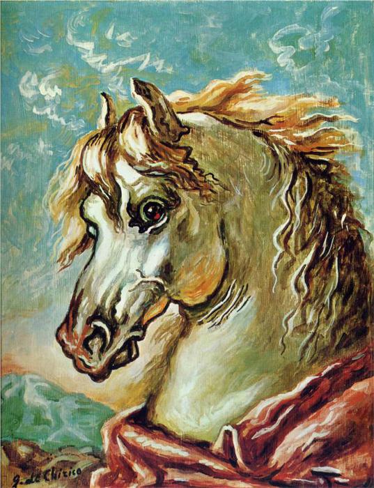 Голова белой лошади с развевающейся гривой (537x700, 87Kb)