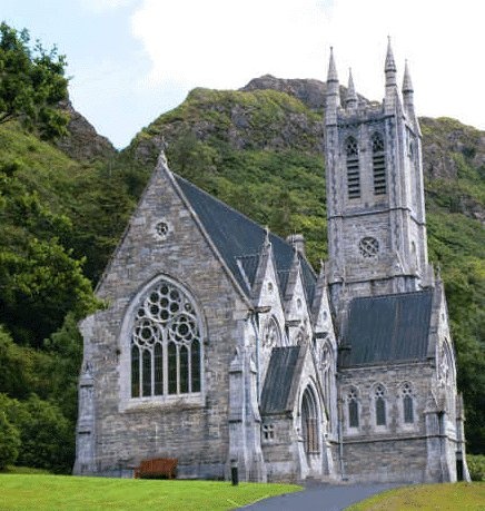 Gothic church, Kylemore Abbey, Co. Galway, Ireland (436x459, 91Kb)