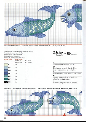 Дельфины на банном полотенце. Вышивка крестиком (1) (361x512, 148Kb)