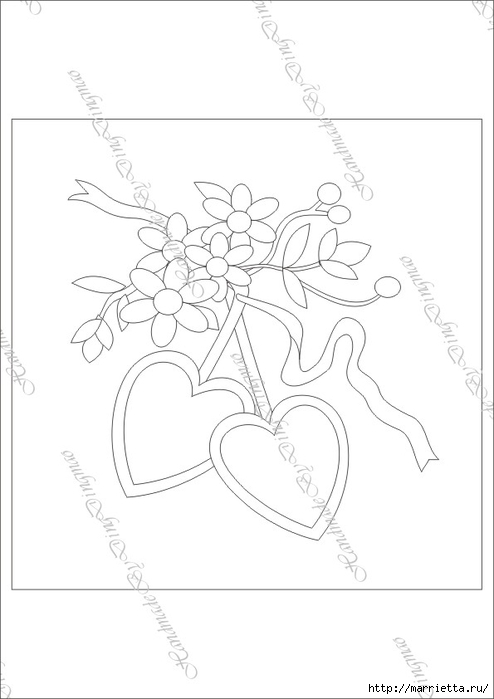 Любовное панно с сердечками в технике пэчворк (6) (494x700, 102Kb)