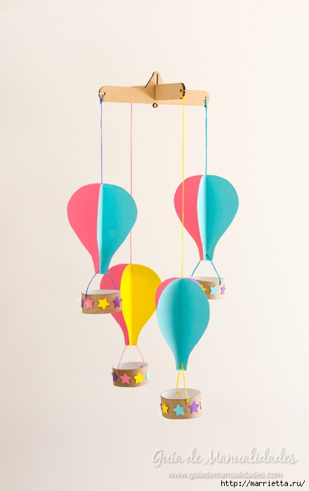 Для детской комнаты. Мобиль с воздушными шарами своими руками (1) (440x700, 99Kb)