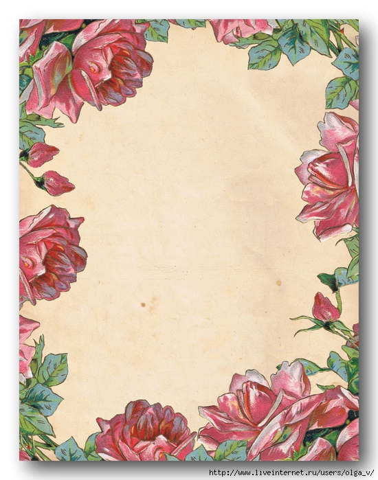 Sheet music cover c.1902 ~ aged paper + roses ~ lilac-n-lavender (550x700, 319Kb)