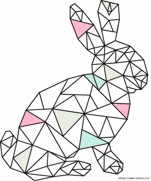 Геометрическое панно с кроликом. Идея к Пасхе (2) (583x700, 183Kb)