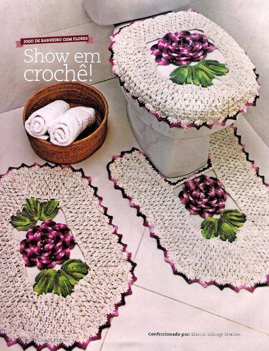 mats and kits for bathroom hook of melange yarn (5) (537x700, 840Kb)