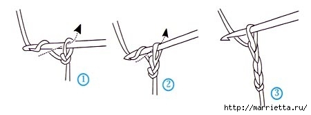 Вязание крючком. Видео урок по вязанию цветочного фрагмента (8) (450x167, 26Kb)