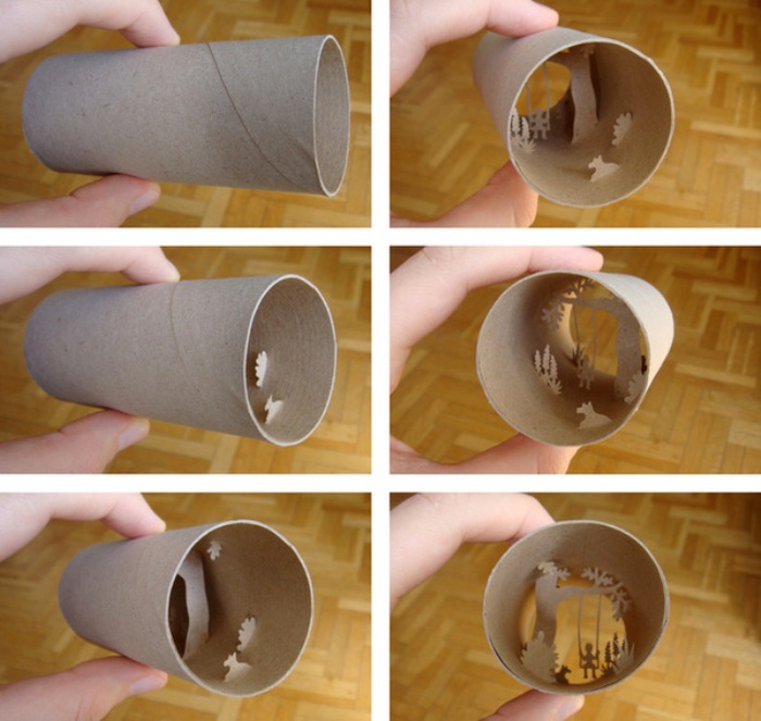 Фото идея: Поделки из трубочек от туалетной бумаги