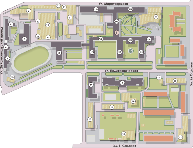 Схема университетского городка