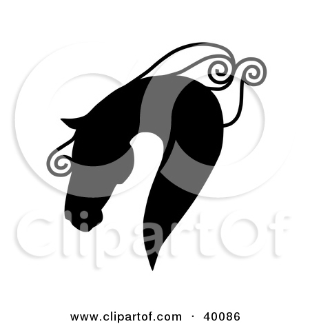 40086-Clipart-Illustration-Of-A-Majestic-Black-Silhouetted-Horse-Head-In-Profile-With-A-Curly-Mane (450x470, 59Kb)