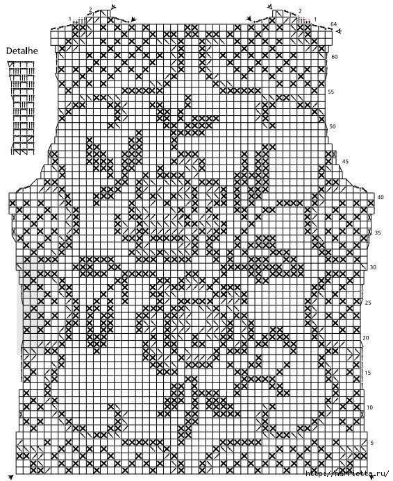 Вязание крючком. Пуловер с розами (3) (566x693, 408Kb)