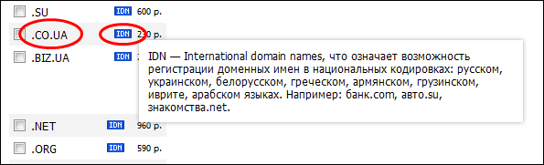 IDN для домена CO.UA