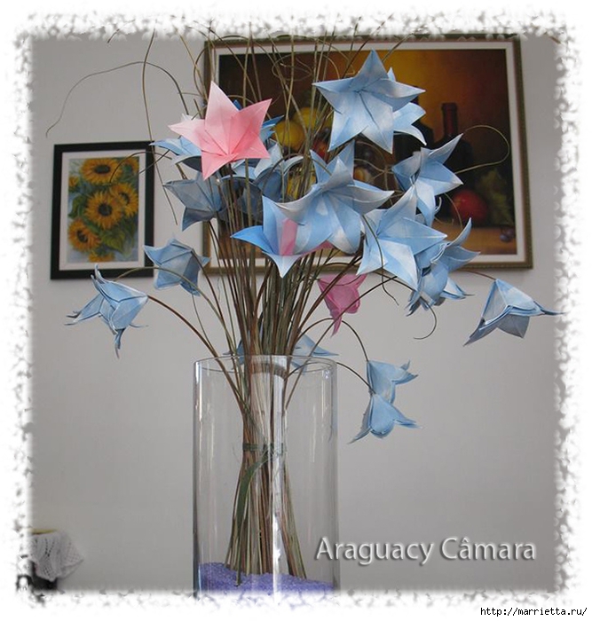 Цветы оригами из бумаги. ВЬЮНОК (2) (667x700, 277Kb)
