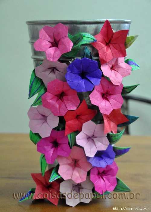 Оригами роза из бумаги простые цветы своими руками Origami rose 1