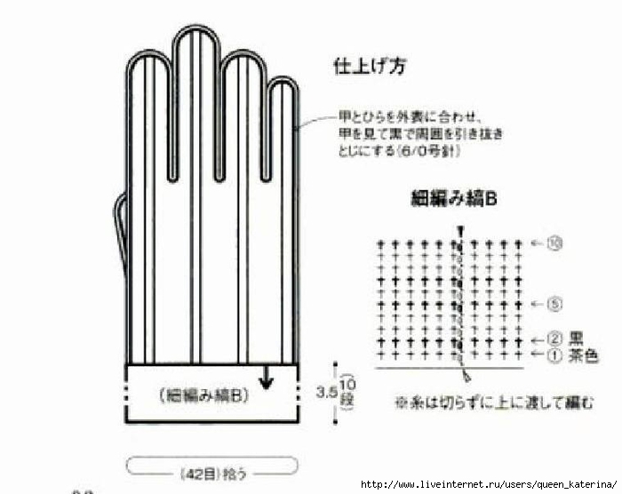 Перчатка крючком схема и описание