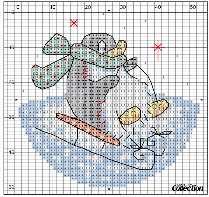 Вышивка пингвинов для подарочных мешочков и открыток (9) (696x657, 699Kb)