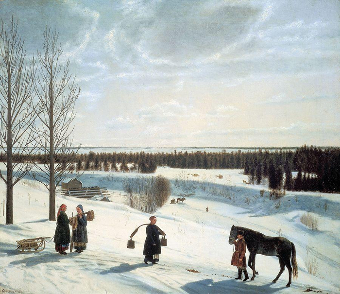 Крылов Н. С. Зимний пейзаж (Русская зима) 1827 (700x605, 455Kb)