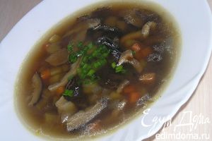 Суп с сухими грибами фото