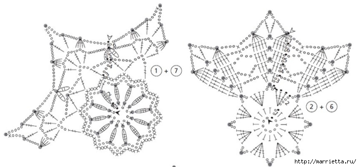 Вязание крючком. СНЕЖИНКИ (3) (700x327, 112Kb)