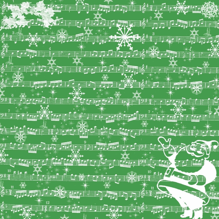 1 free digital scrapbook paper_christmas sheet music_green (700x700, 454Kb)