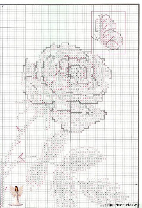 Схемы вышивки. Новогодняя и цветочная тематика (14) (478x700, 293Kb)