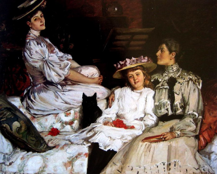    Mrs. Herbert Jones and her Daughters, Hilda and Dulce (700x560, 106Kb)