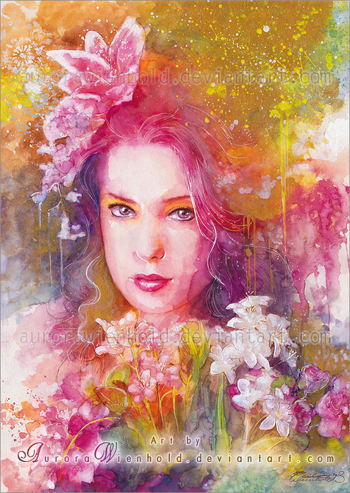 lady_of_the_flowers___watercolor_painting_by_aurorawienhold-d7bp4uc (496x700, 660Kb)