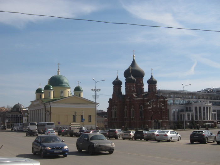 Тула, площадь Ленина, Преображенский и Успенский собор