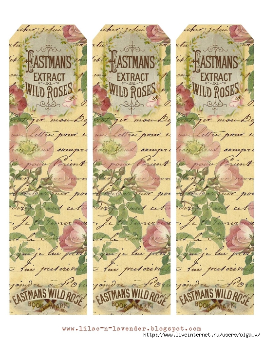 Blushing Rose bookmarks ~ lilac-n-lavender (540x700, 371Kb)