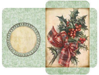 Gift card envelope ~ holly red tartan bow ~ lilac-n-lavender (400x305, 164Kb)