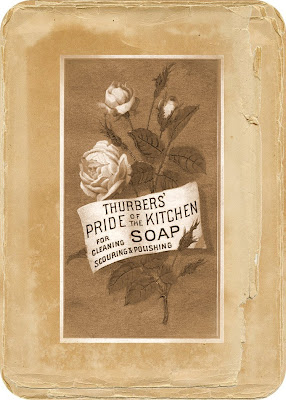 Torn paper tag rounded edge ~ Thurber's kitchen soap (286x400, 107Kb)