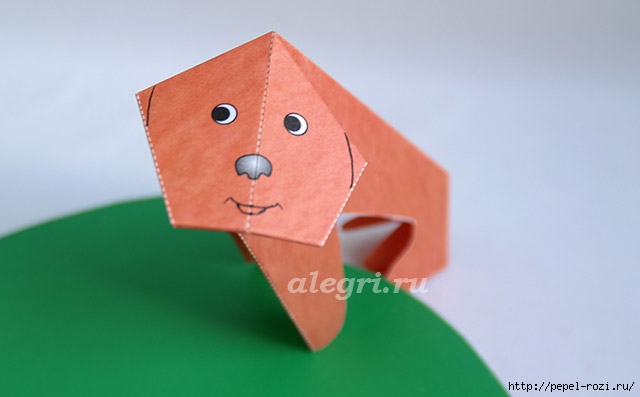 Простая схема оригами обезьянки