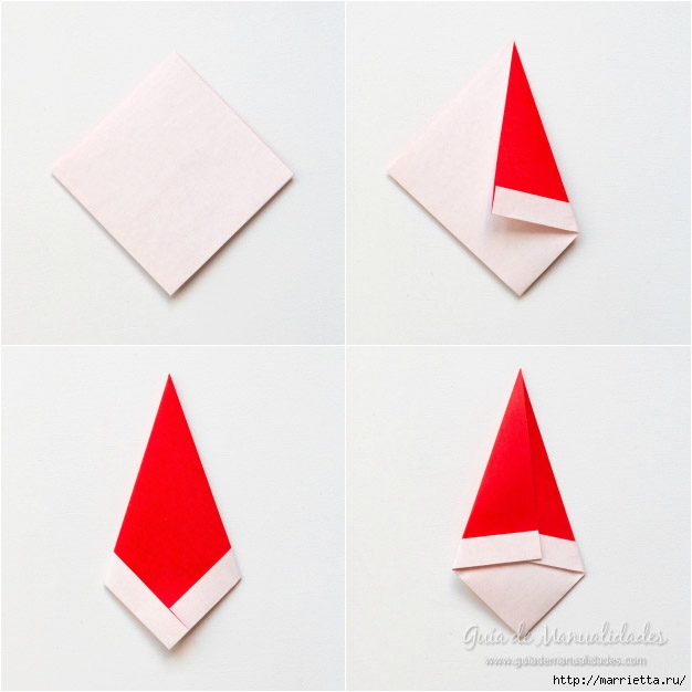 Санта Клаус из бумаги в технике оригами (5) (626x626, 118Kb)
