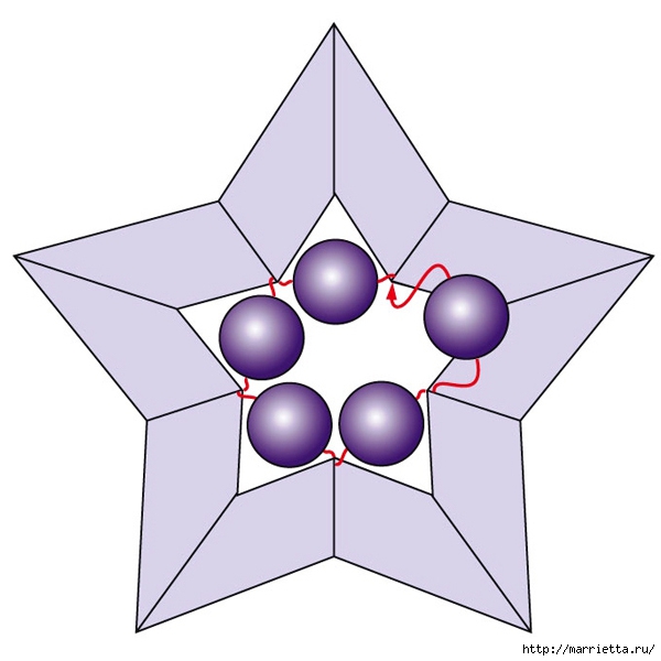Рождественская звезда. Плетение в технике макраме (11) (600x600, 104Kb)