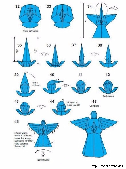 Техника оригами. АНГЕЛ из бумаги (2) (438x587, 140Kb)