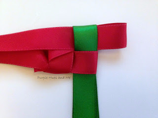 Плетение рождественского венка из ленточек. Идея для открытки (7) (320x240, 51Kb)