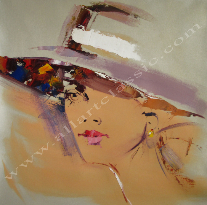 Girl_with_Fashion_Hat_Painting_L (700x691, 541Kb)