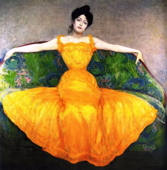Max Kurzweil Dame im Gelben Kleid 1899 (564x574, 319Kb)