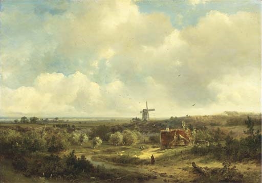'Figures in an extensive summer landscape, a windmill in the distance' (512x358, 70Kb)