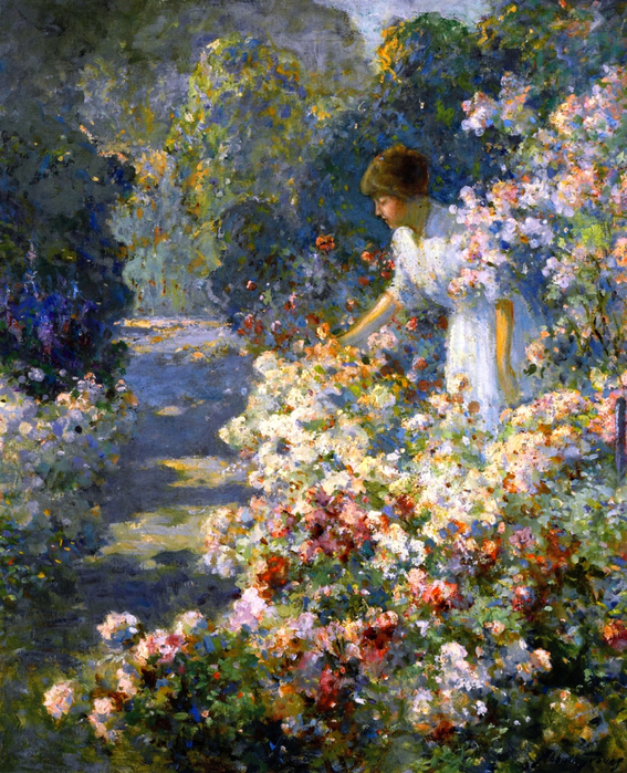 Abbott Fuller Graves Morning in the Garden (567x700, 650Kb)